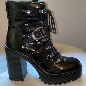 Guess Black Laced Heel Booties